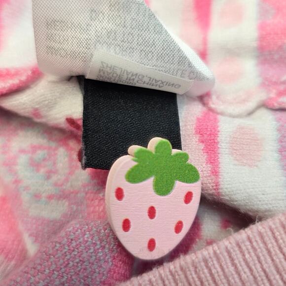 Box Lunch Sanrio My Melody Pink Strawberry Cardigan Sweater Size Small Hot Topic - Picture 12 of 12
